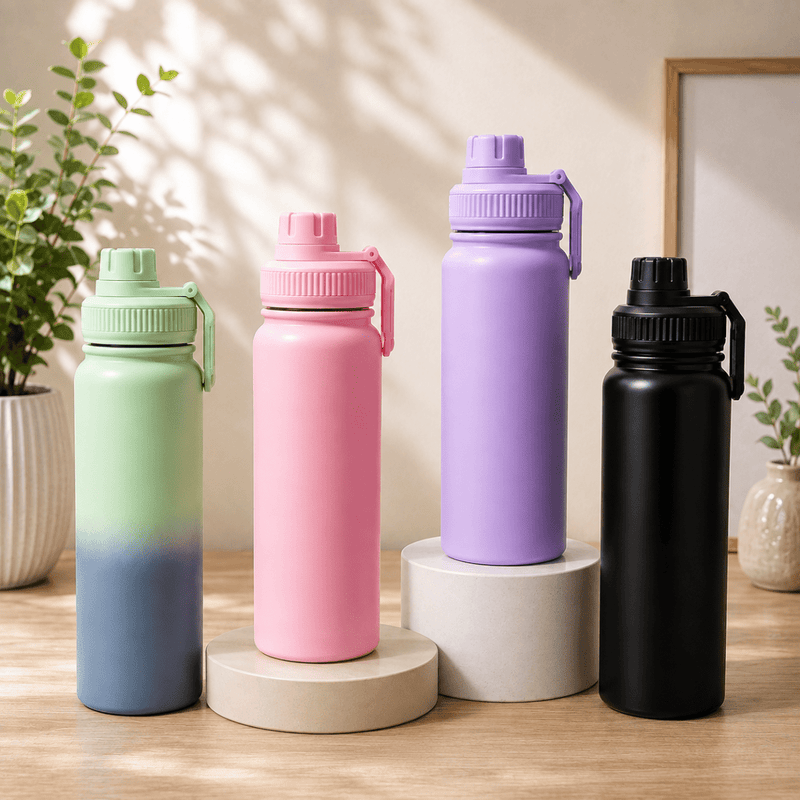 Stainless Steel Vacuum Water Bottle with Carry Handle