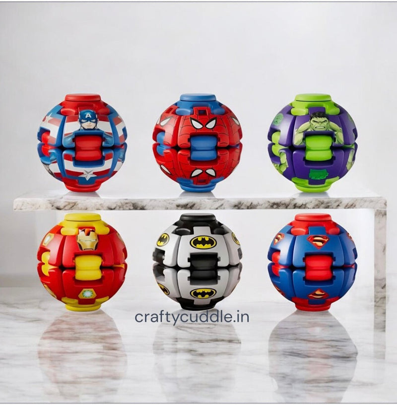 Superhero Press Fidget Ball Toy for Kids