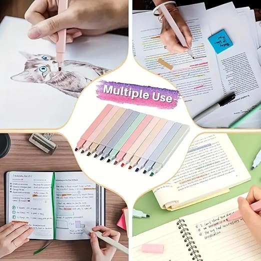 Pack of 6 scented, bold neon highlighters with smooth ink flow and a sweet fragrance—great for journaling.