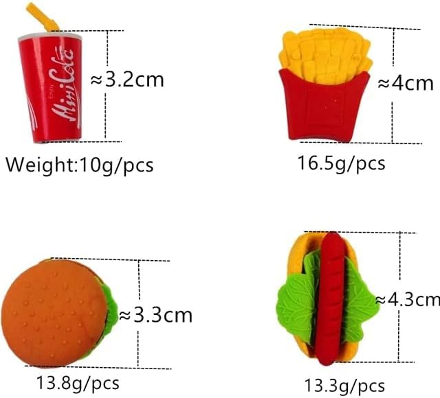 Tasty Treats Erasers – A Deliciously Fun Pack of 4! 🍔🍟🌭🥤 - CRAFTY CUDDLETasty Treats Erasers – A Deliciously Fun Pack of 4! 🍔🍟🌭🥤product_type  for kids