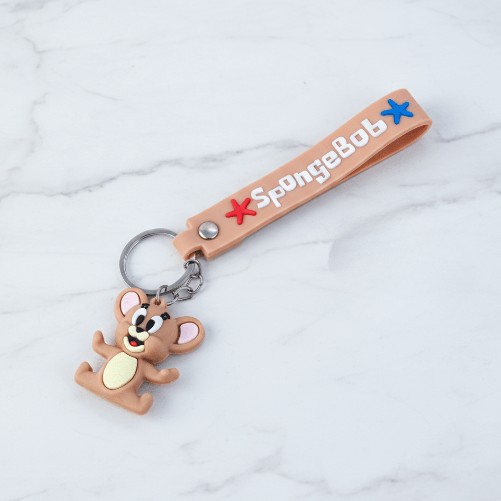 Tom &amp; Jerry Cartoon Silicone KeychainKeychainsCRAFTY CUDDLEKeychain with cartoon character and &