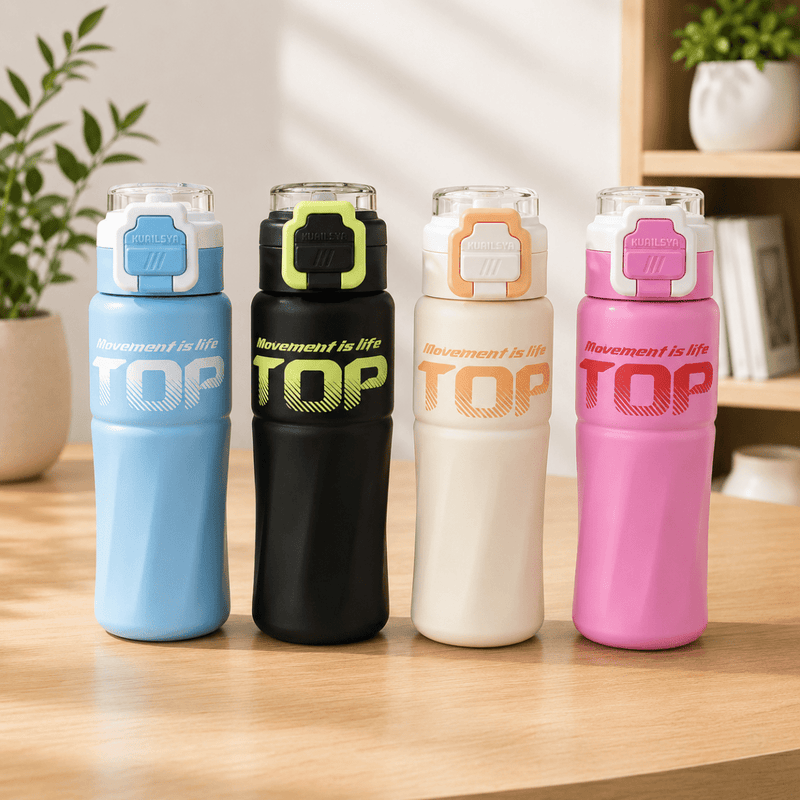 TOP Straw Sipper Steel Water Bottle
