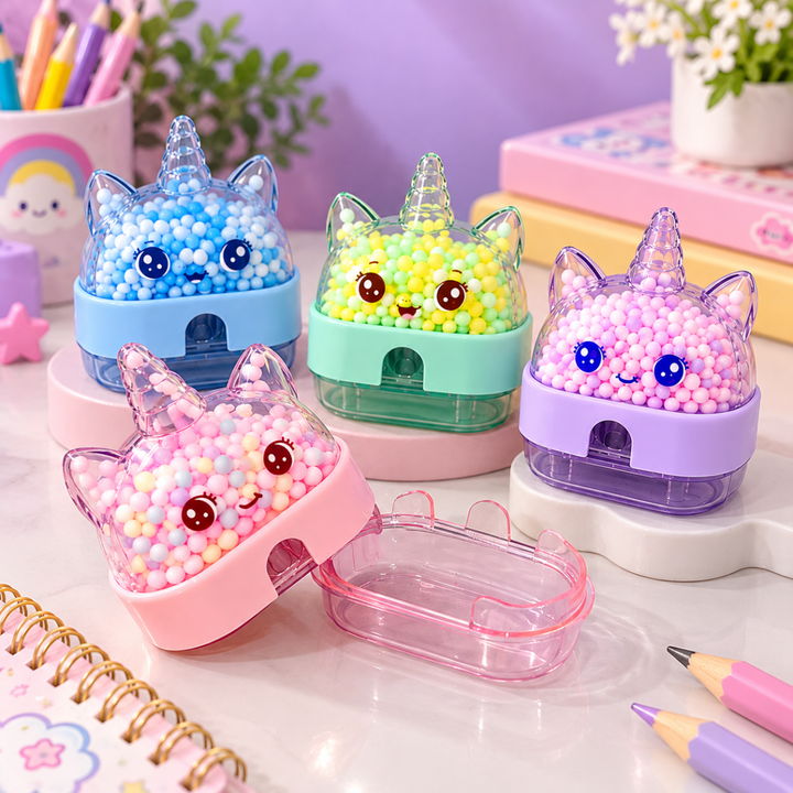 Unicorn Bead Pencil Sharpener (1Pc)Stationery > Erasers &amp; SharpenersCrafty CuddleUnicorn Bead Pencil Sharpener (1Pc)Unicorn Sharpener (5856)