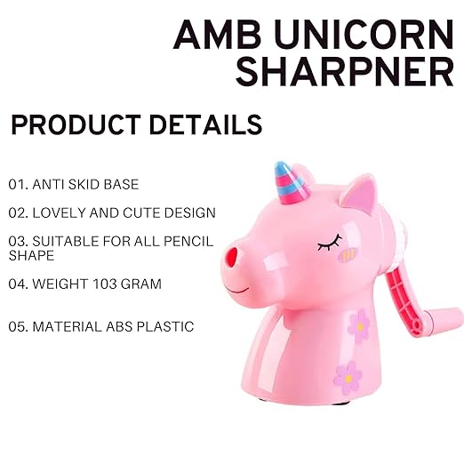 Unicorn Manual Pencil Sharpener with Rotating Knob - CRAFTY CUDDLEUnicorn Manual Pencil Sharpener with Rotating Knobproduct_type  for kids
