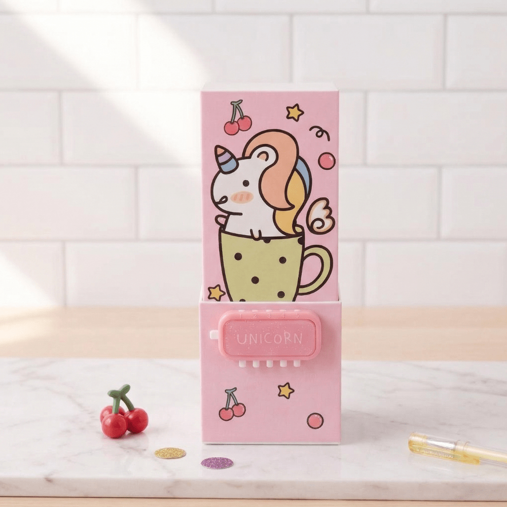 Unicorn Pen Stand with Password Lock & MirrorUnicorn Magic Pen StandCrafty CuddleUnicorn Pen Stand with Password Lock & MirrorUnicorn Pen Stand-Pink-1PinkDesk Organizer for KidsKawaii Stationery