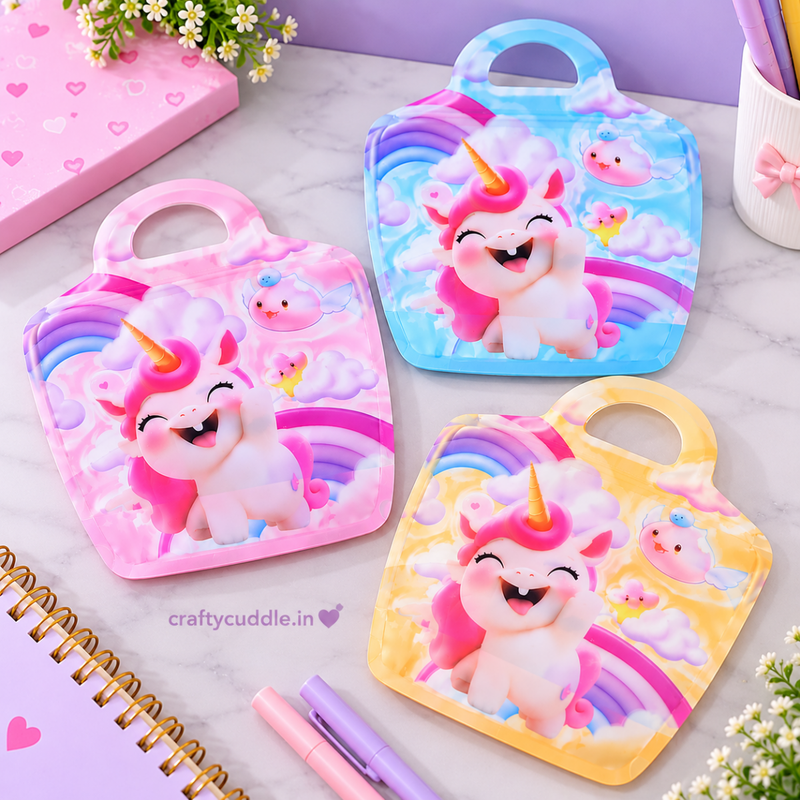 Unicorn Printed Pouch with Handle
