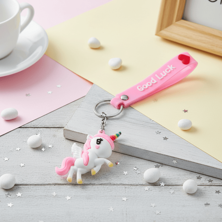 Unicorn Silicone KeychainKeychainsCRAFTY CUDDLEUnicorn keychain with &