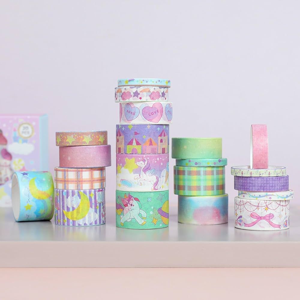 Unicorn Washi Tape Set – 20 RollsDecorative Washi TapeCrafty CuddleUnicorn washi tape set with 20 decorative pastel tape rolls for crafts and journaling StationeryAddictUnicornWashiTape WashiTapeSet CuteStationery JournalingSupplies Scrapbooking PlannerDecoration DIYCrafts KawaiiStationery GiftWrappingIdeas StationeryAddict