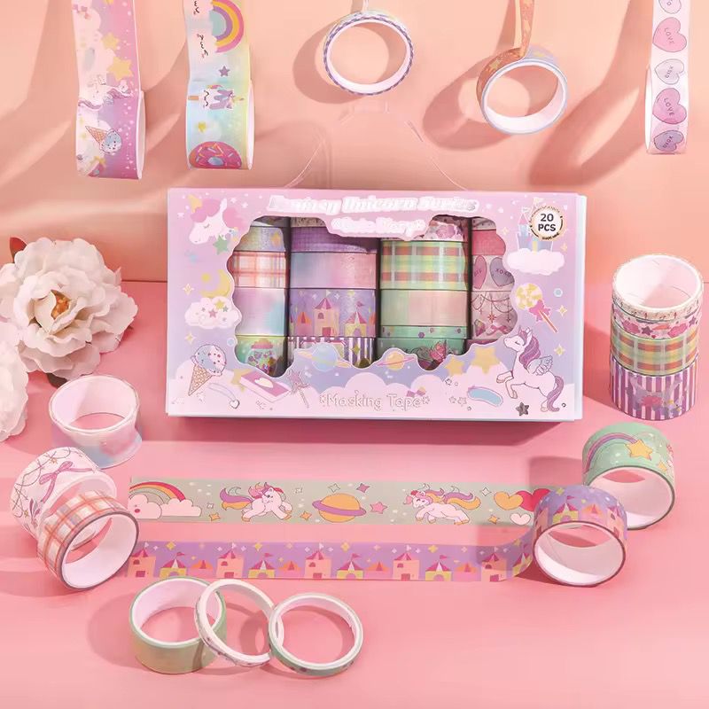 Unicorn Washi Tape Set – 20 RollsDecorative Washi TapeCrafty CuddleUnicorn washi tape set with 20 decorative pastel tape rolls for crafts and journaling StationeryAddictUnicornWashiTape WashiTapeSet CuteStationery JournalingSupplies Scrapbooking PlannerDecoration DIYCrafts KawaiiStationery GiftWrappingIdeas StationeryAddict