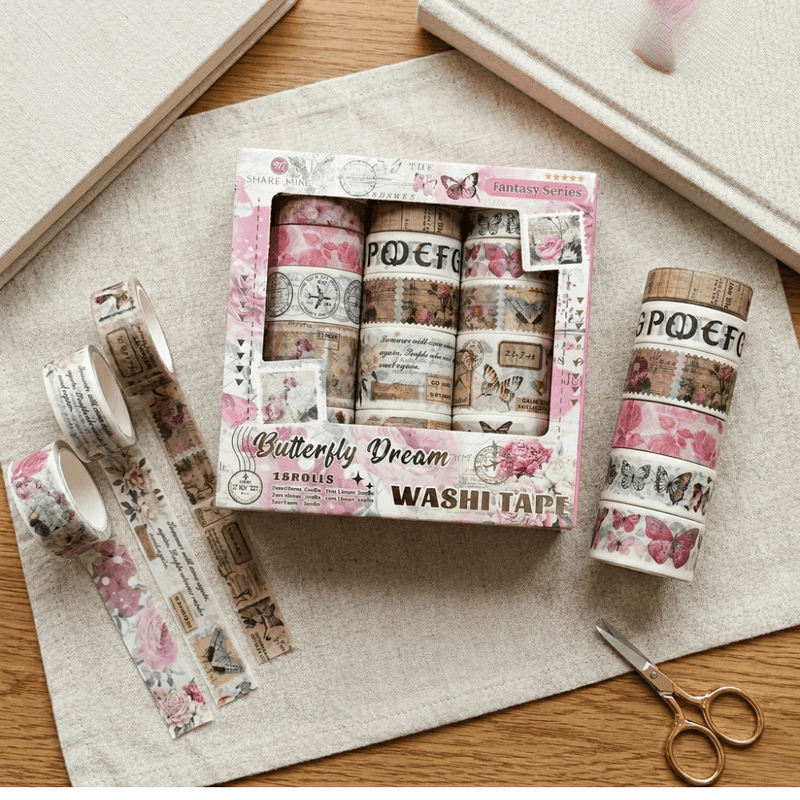 Washi Tape- 18 Rolls Butterfly Dream