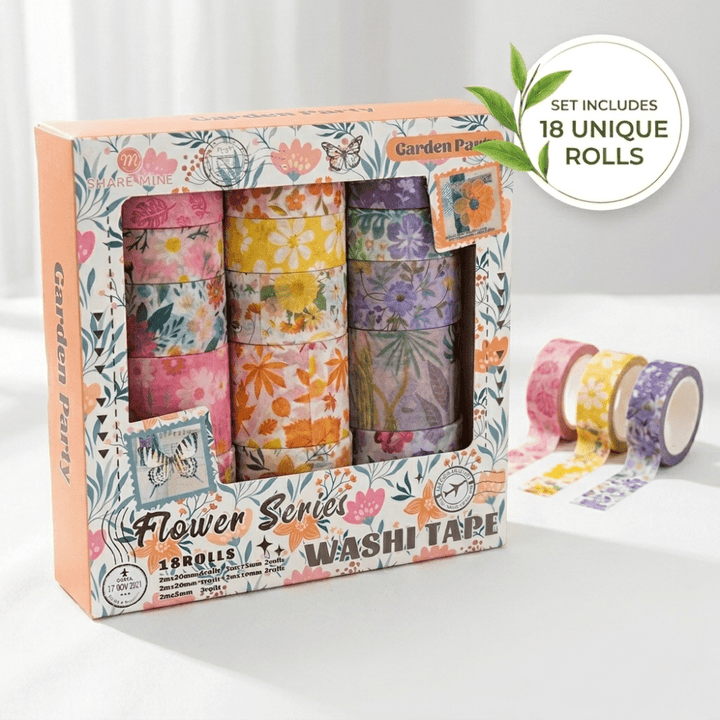 Washi Tape - 18 Rolls Flower SeriesDecorative Washi TapeCrafty CuddleWashi Tape - 18 Rolls Flower Serieswashitape washitapelove washitapeaddict floralstationery botanicalstationery naturestationery journaling junkjournal scrapbooking artjournaling creativejournaling aestheticstationery stationerylovers