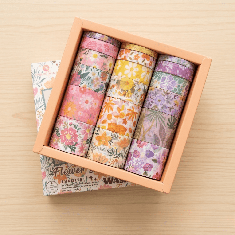 Washi Tape - 18 Rolls Flower SeriesDecorative Washi TapeCrafty CuddleWashi Tape - 18 Rolls Flower Serieswashitape washitapelove washitapeaddict floralstationery botanicalstationery naturestationery journaling junkjournal scrapbooking artjournaling creativejournaling aestheticstationery stationerylovers