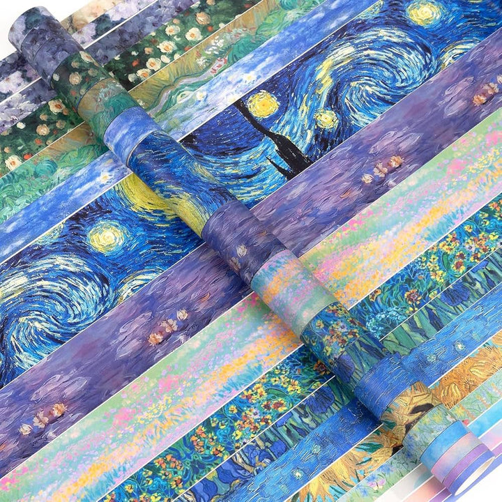 Rolls of decorative washi tapes with Van Gogh &