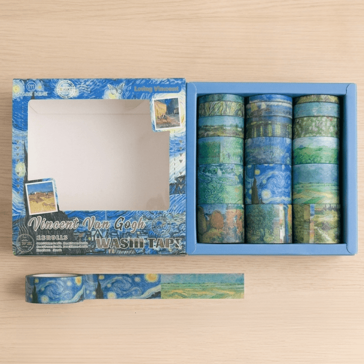 Washi Tape - 18 Rolls Vincent Van Gogh SeriesDecorative Washi TapeCrafty CuddleWashi Tape - 18 Rolls Vincent Van Gogh SeriesWashiTape WashiTapeAddict StationeryAddict CuteStationery PlannerAddict BulletJournal Scrapbooking DIYCrafts PaperCrafts CreativeJournaling StationeryShop