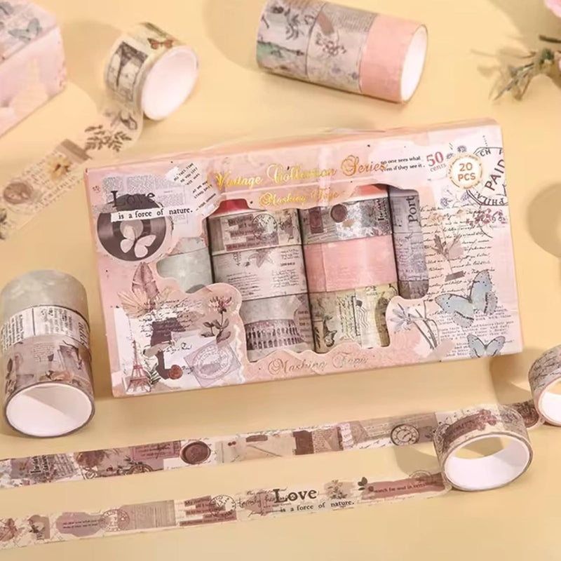 Washi Tape – 20 pcs Vintage Collection Series