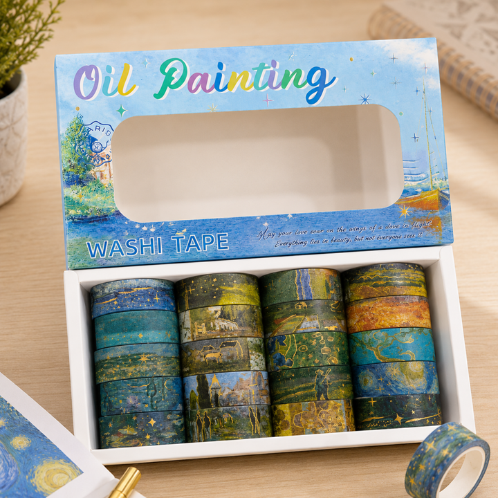 Washi Tape 20 Rolls – Oil Painting BlueCrafty CuddleWashi Tape 20 Rolls – Oil Painting Blue