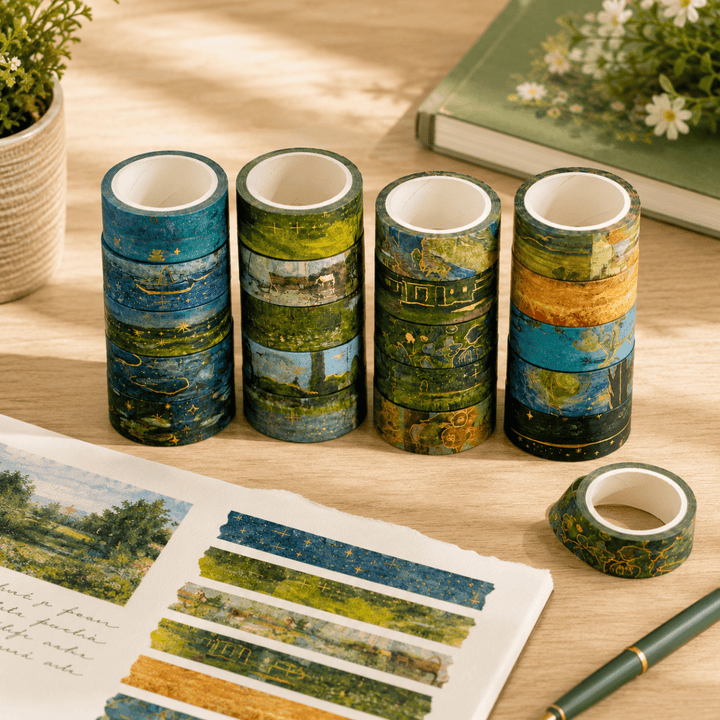 Washi Tape 20 Rolls – Oil Painting BlueCrafty CuddleWashi Tape 20 Rolls – Oil Painting Blue