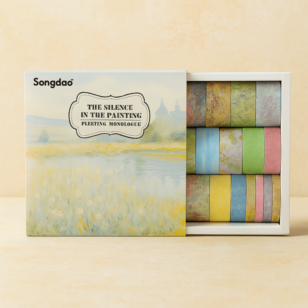 Washi Tape 20 Rolls – The Silence in the Painting SeriesCRAFTY CUDDLEPackaged product with colorful tapes and 'Songda' branding on a beige background